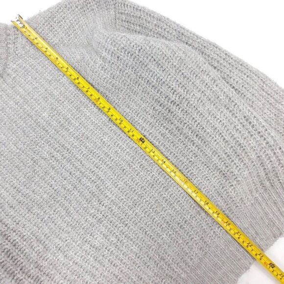 ZARA Alpaca Wool Chunky Rib Knit Oversized Crewneck Pullover Sweater Gray Small - Picture 4 of 8